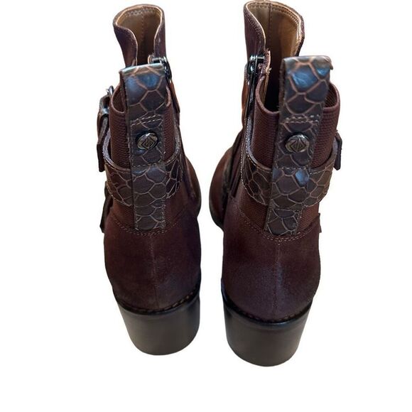 NWT Donald Pliner Brown Suede & Leather Boots- size 8.5 - Picture 5 of 9